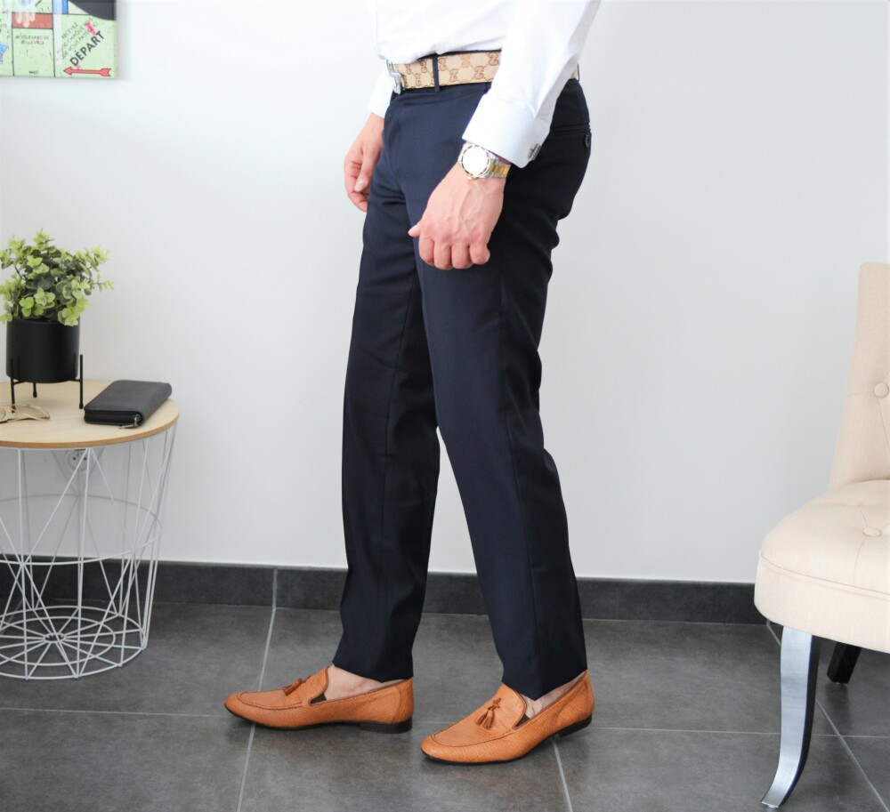 Costume homme croisé bleu slim