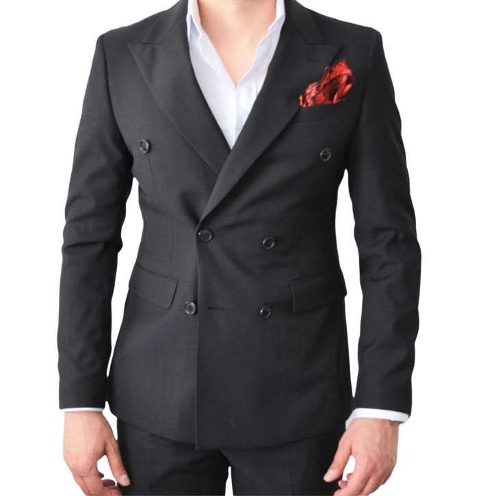 Costume homme croisé noir slim