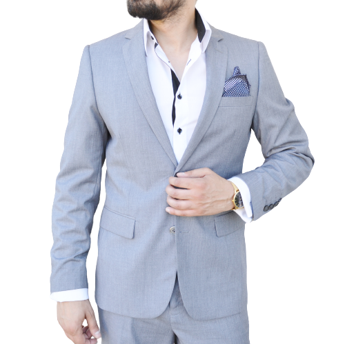 Costume homme gris clair style chic modèle Luciano