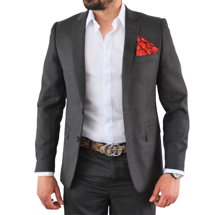 Costume homme gris foncé chiné 2 pièces