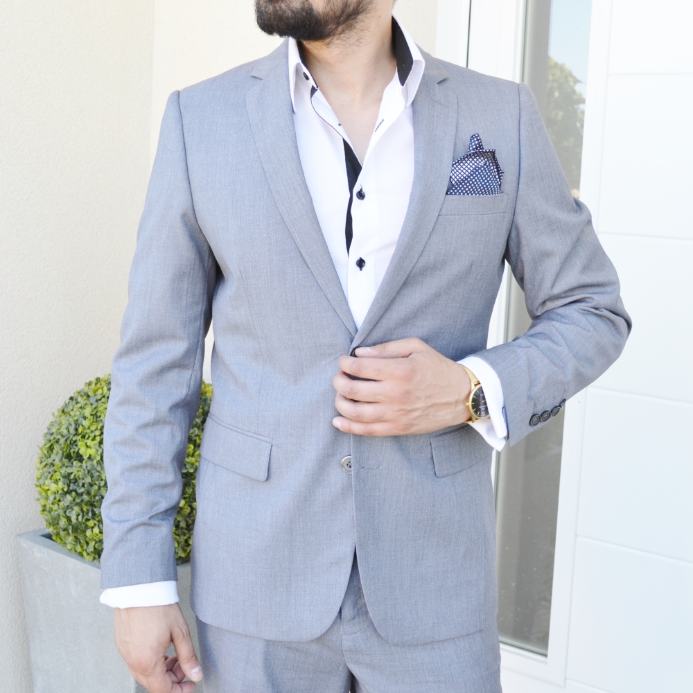 Costume homme gris clair style chic modèle Luciano