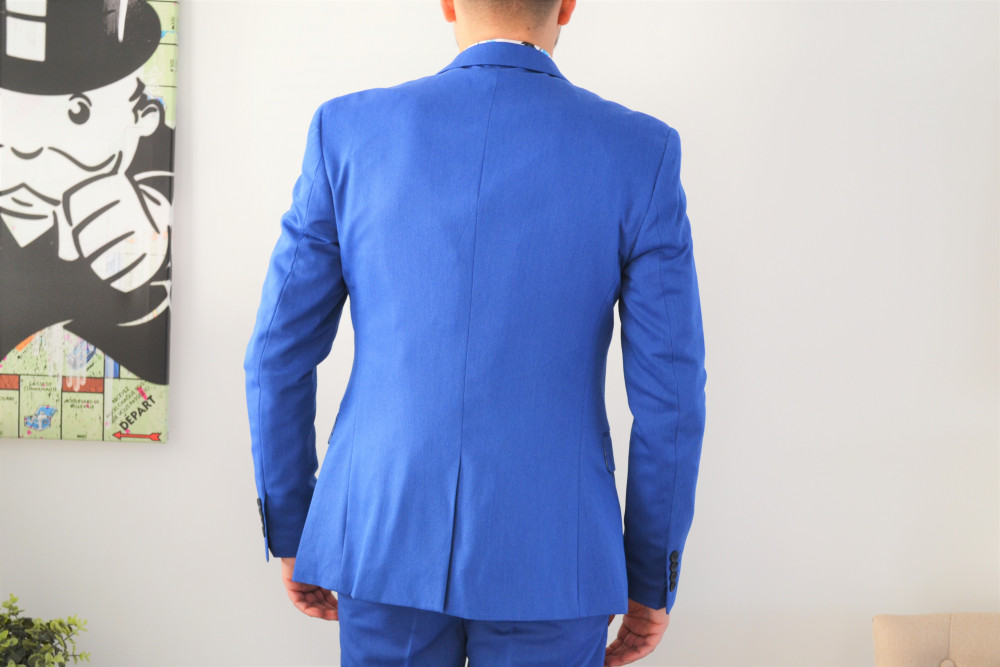 Costume homme slim bleu électrique 3 pièces