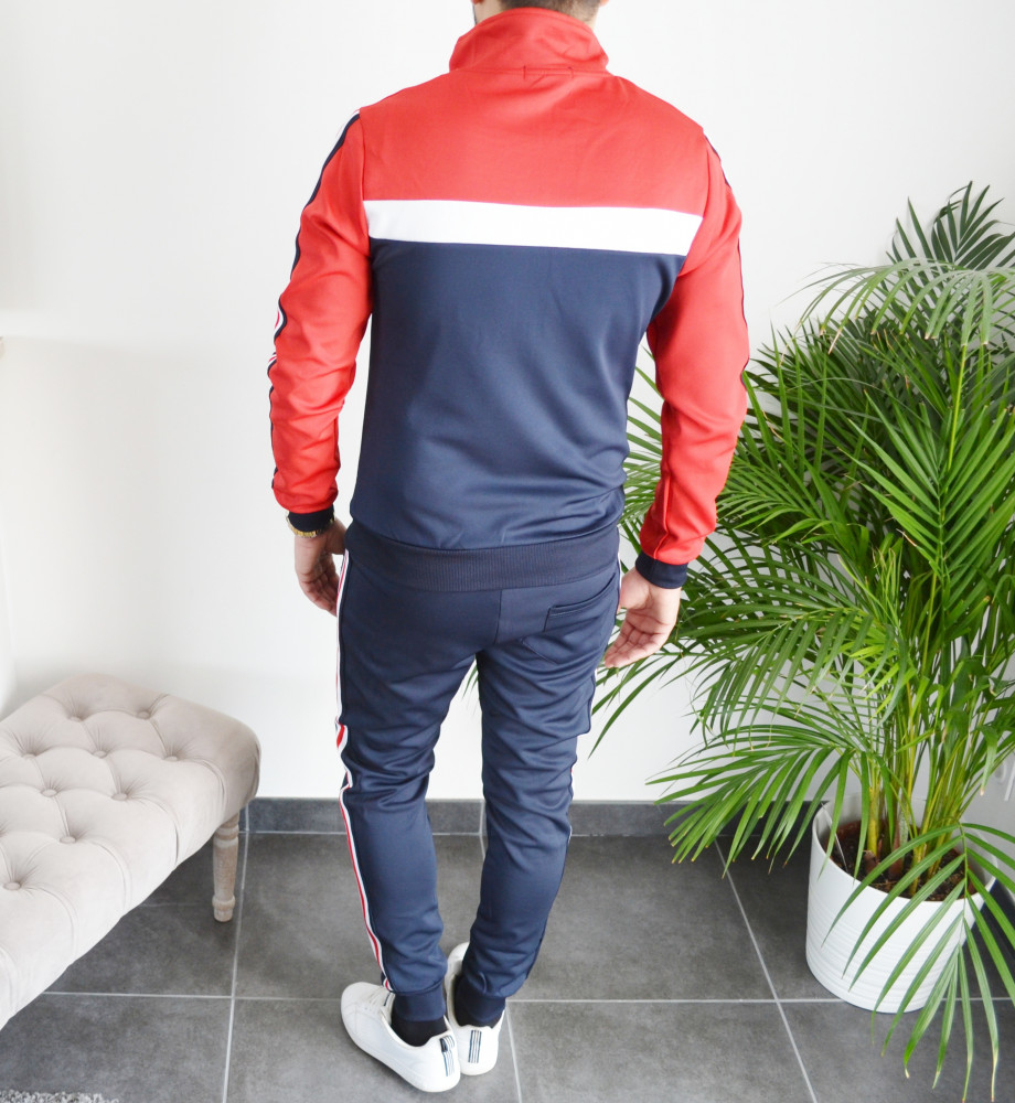 Ensemble jogging homme slim bleu bi-colors