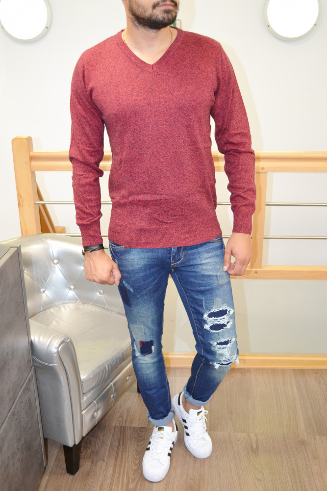 Pull homme rouge
