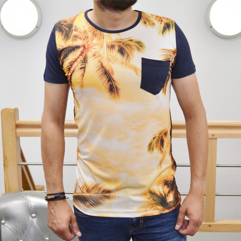 T-shirt homme bleu marine