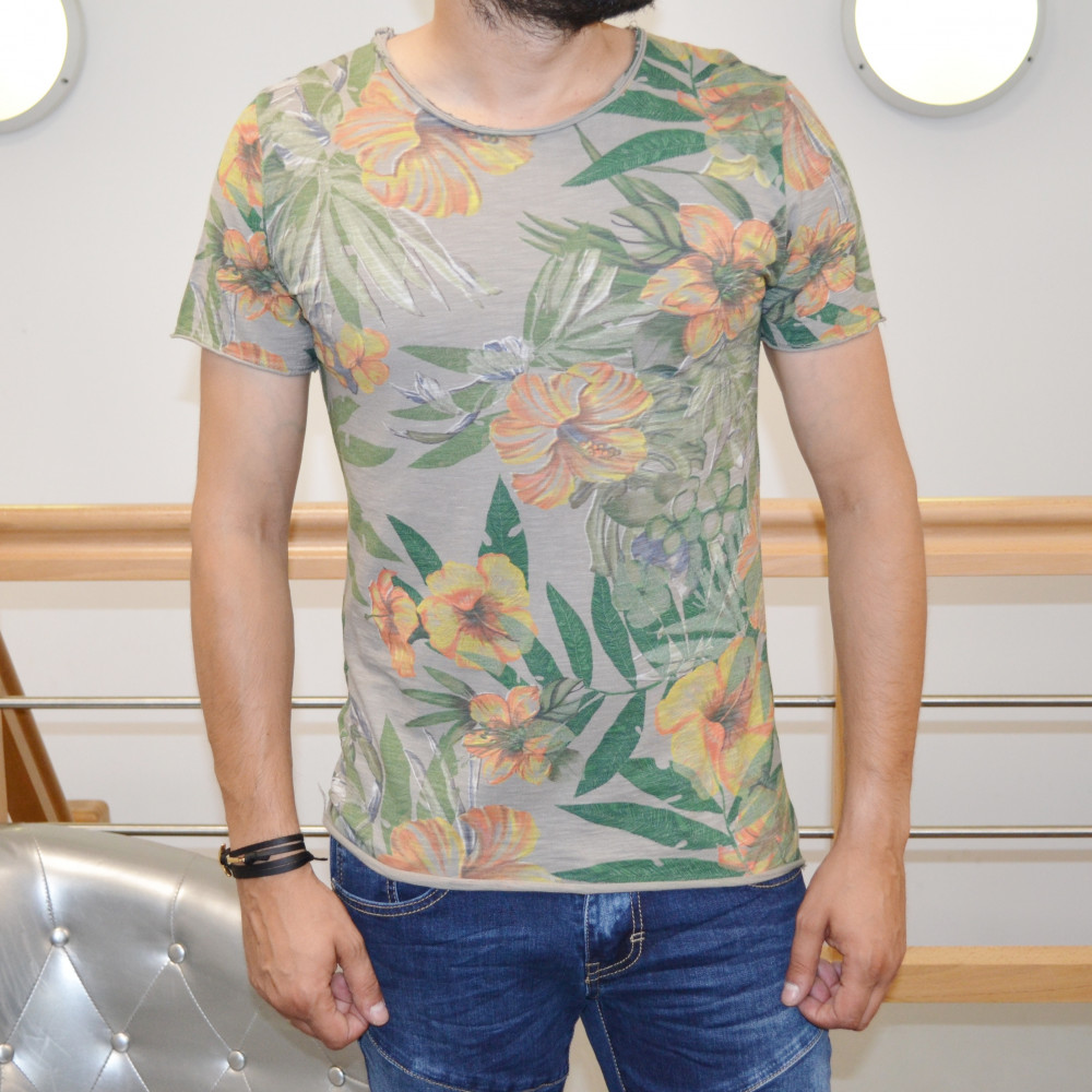 T-shirt homme fleurs