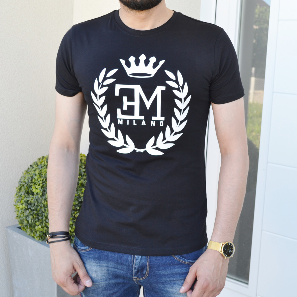 T-shirt noir Emporio Milano grand logo