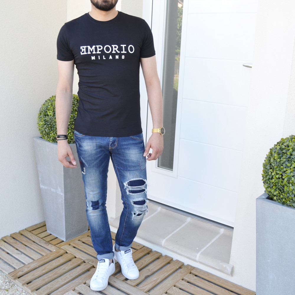 T-shirt noir Emporio Milano