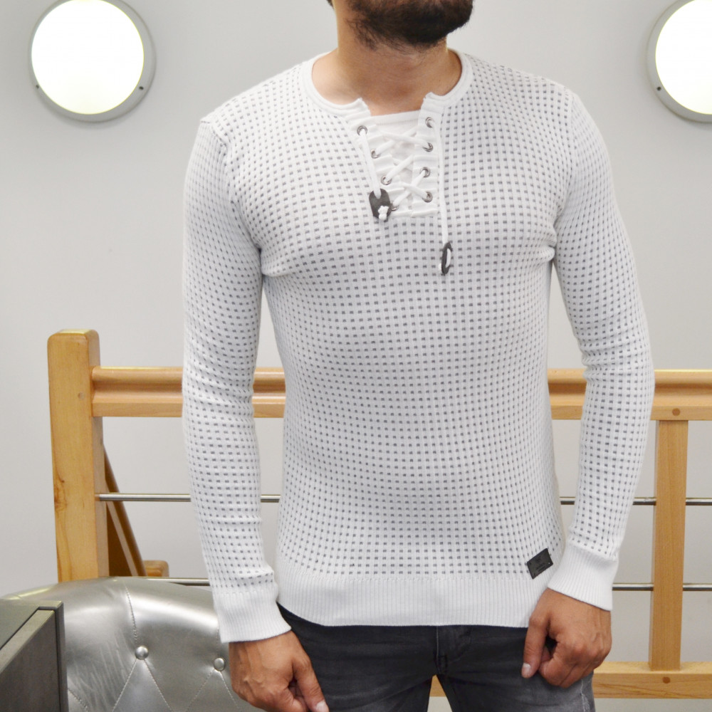 Pull homme blanc