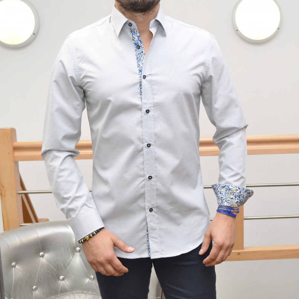 Chemise homme grise