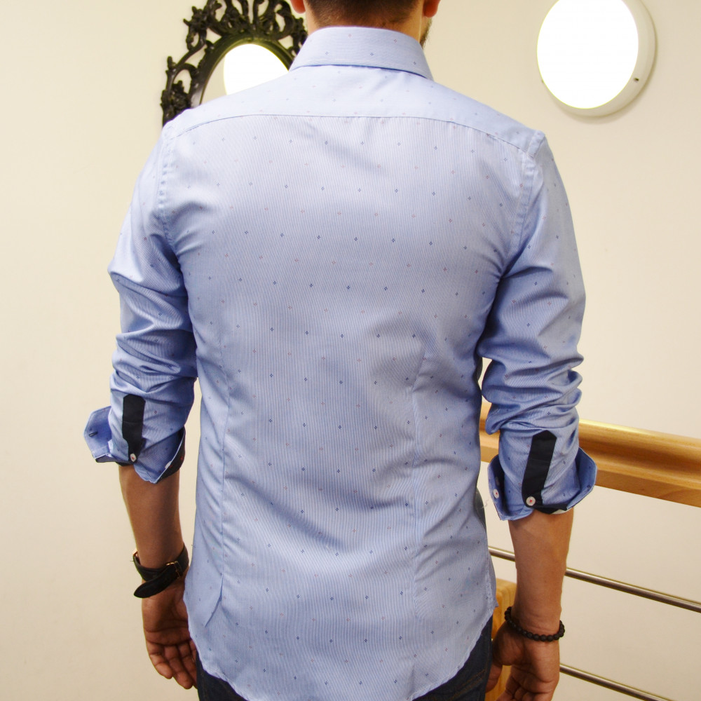 Chemise homme bleu