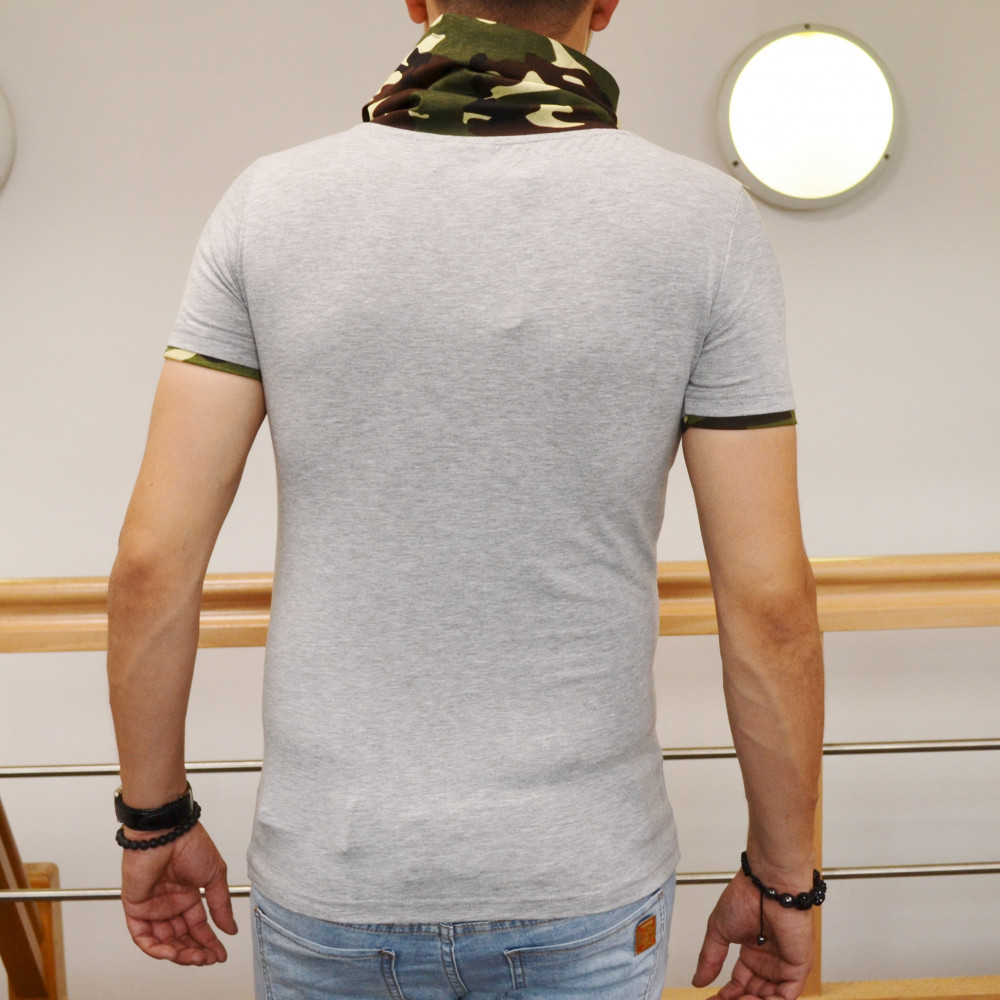 T-shirt homme col armée