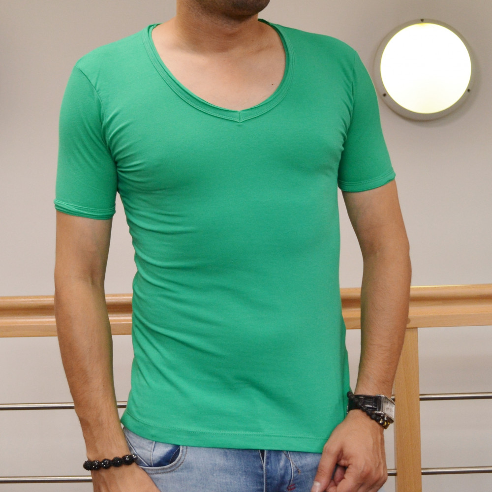 T-shirt homme vert basic