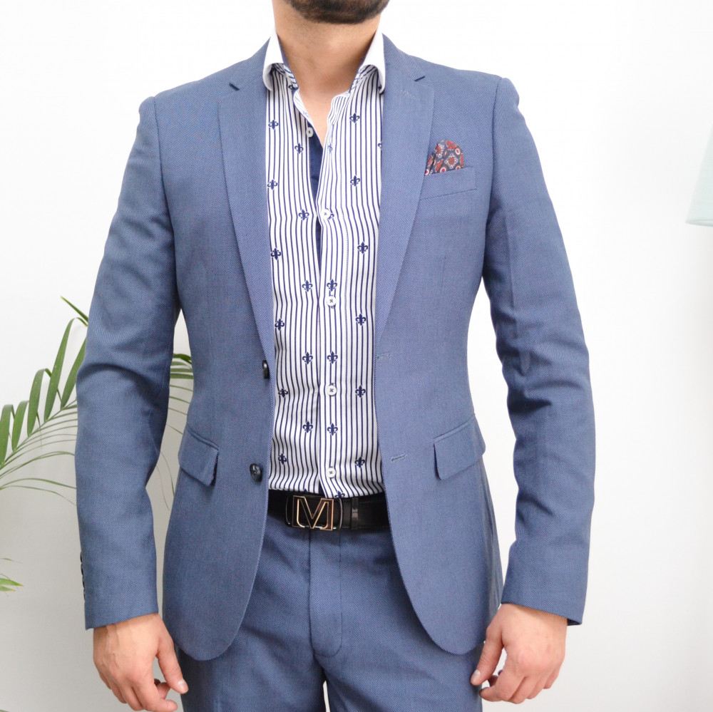 Costume homme bleu clair slim