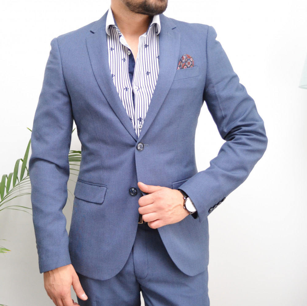 Costume homme bleu clair slim