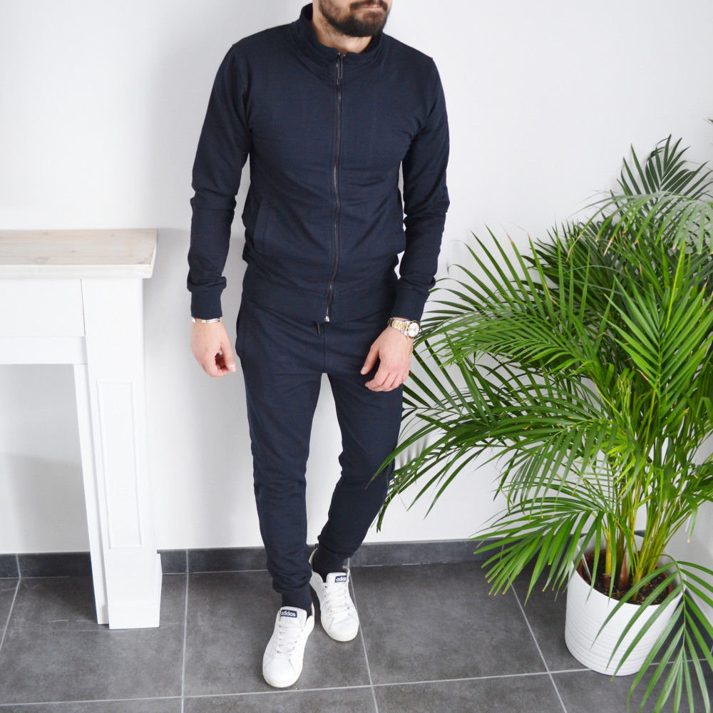 Ensemble jogging homme slim bleu marine