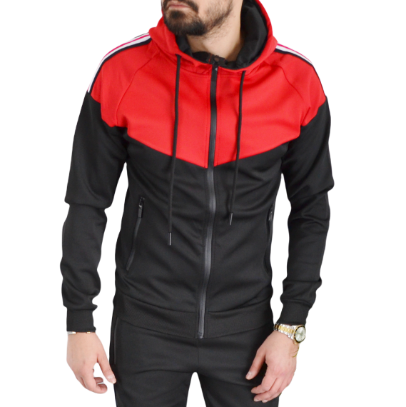 Ensemble jogging homme slim noir bi-colors