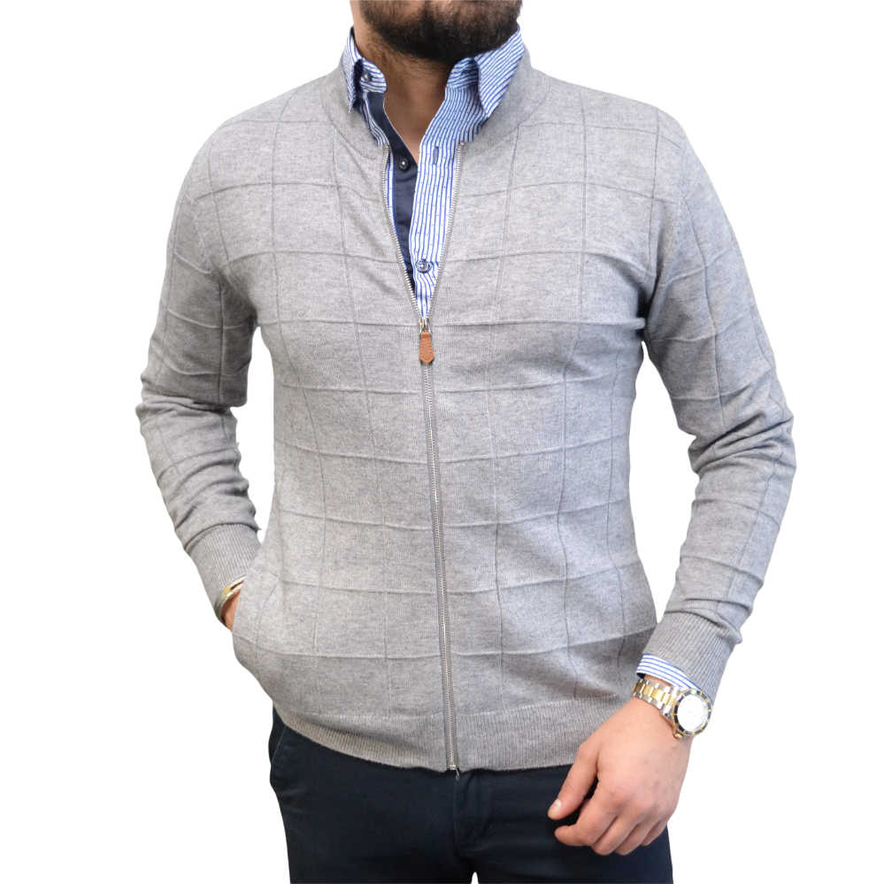 Gilet homme gris chic col teddy