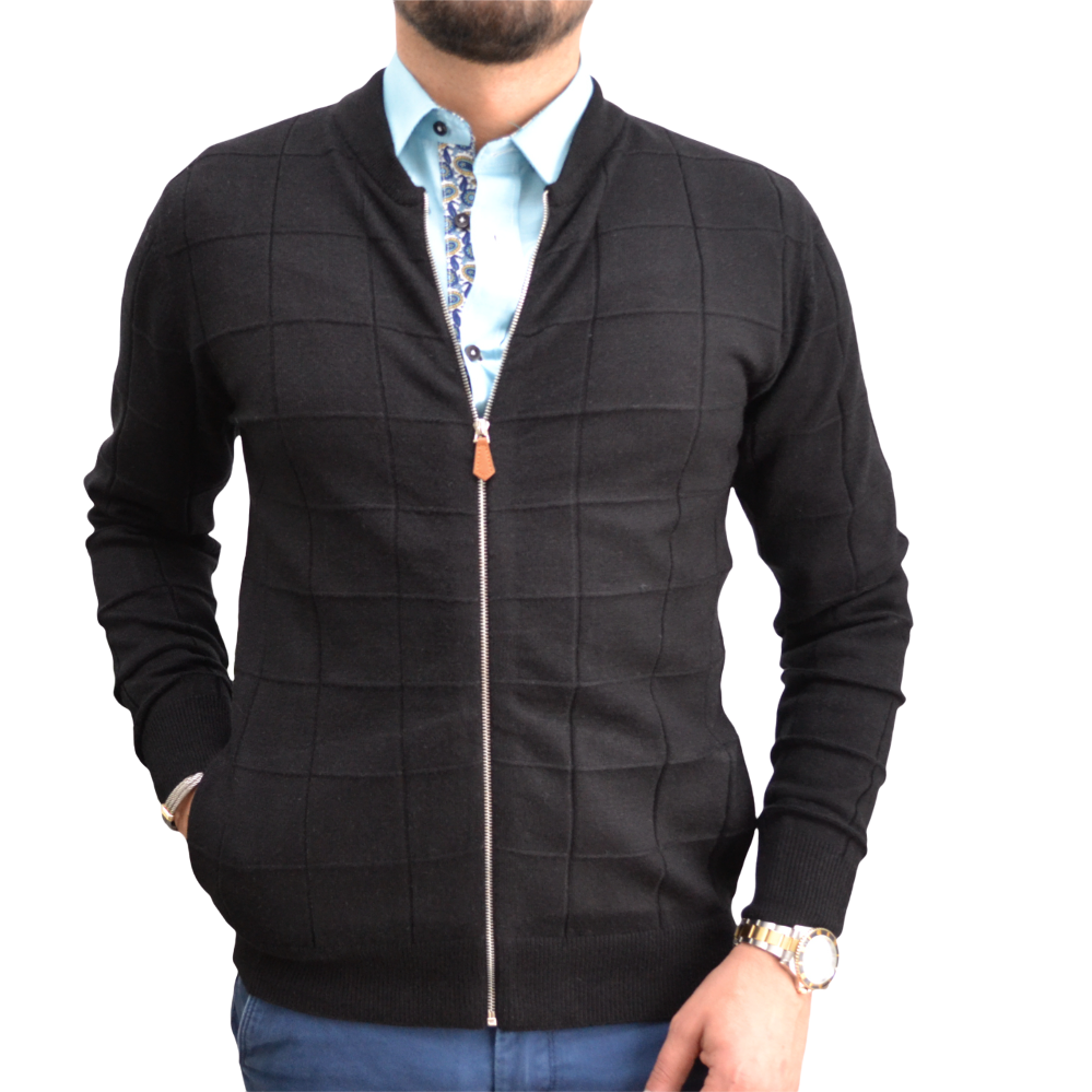 Gilet homme noir chic col teddy