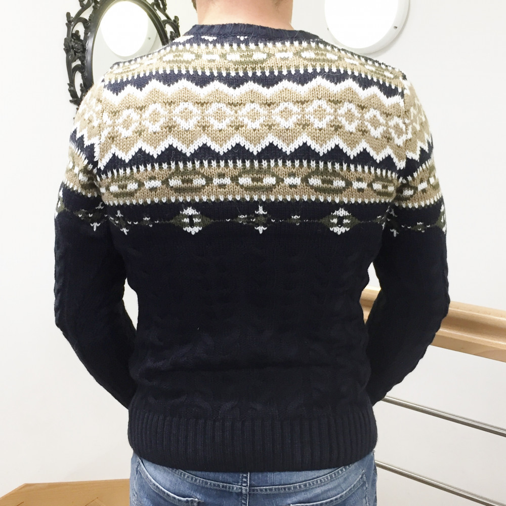 Pull bleu marine en laine