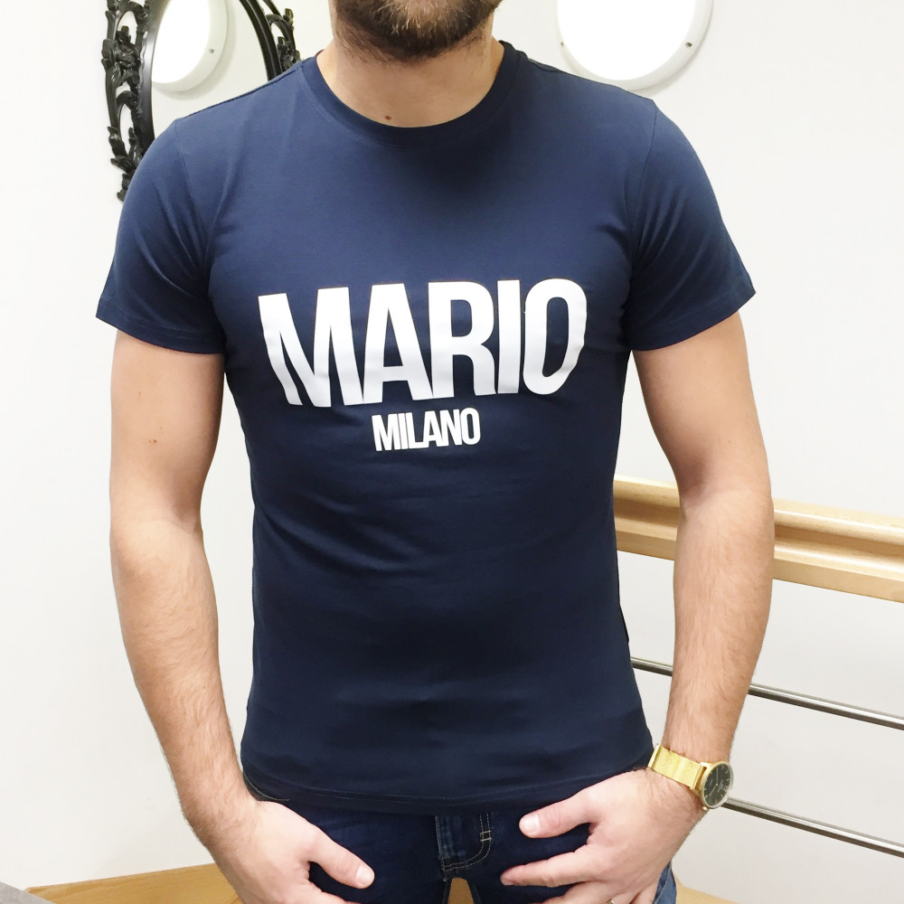 T-shirt Mario Milano basic bleu marine