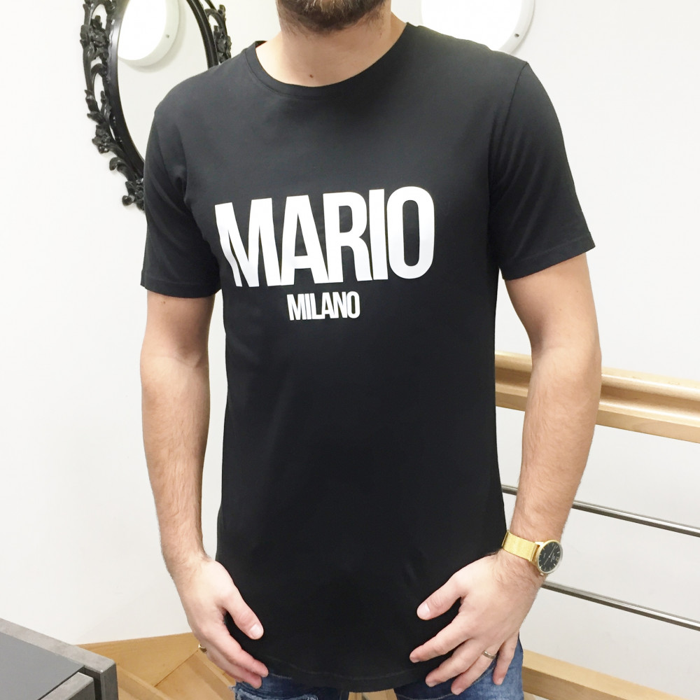 T-shirt noir oversize Mario Milano