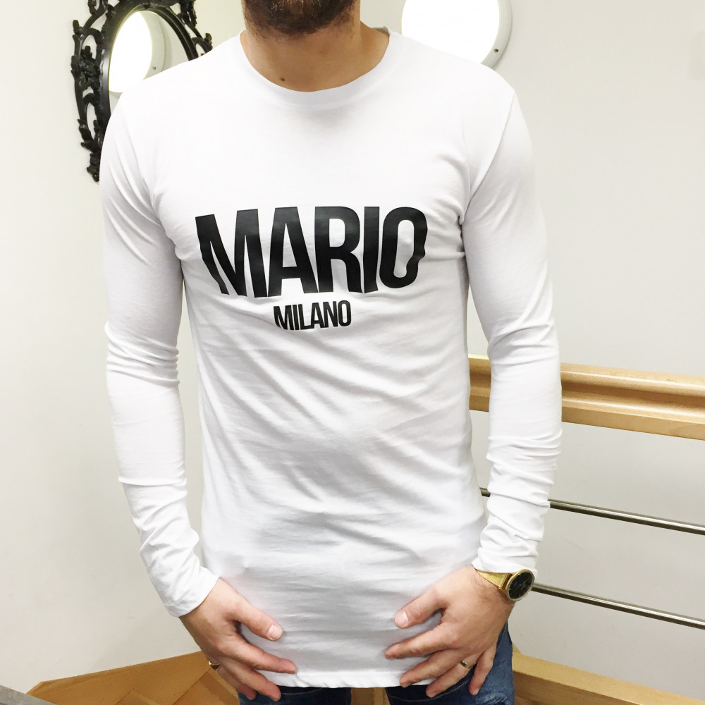 Sweat Mario Milano blanc oversize