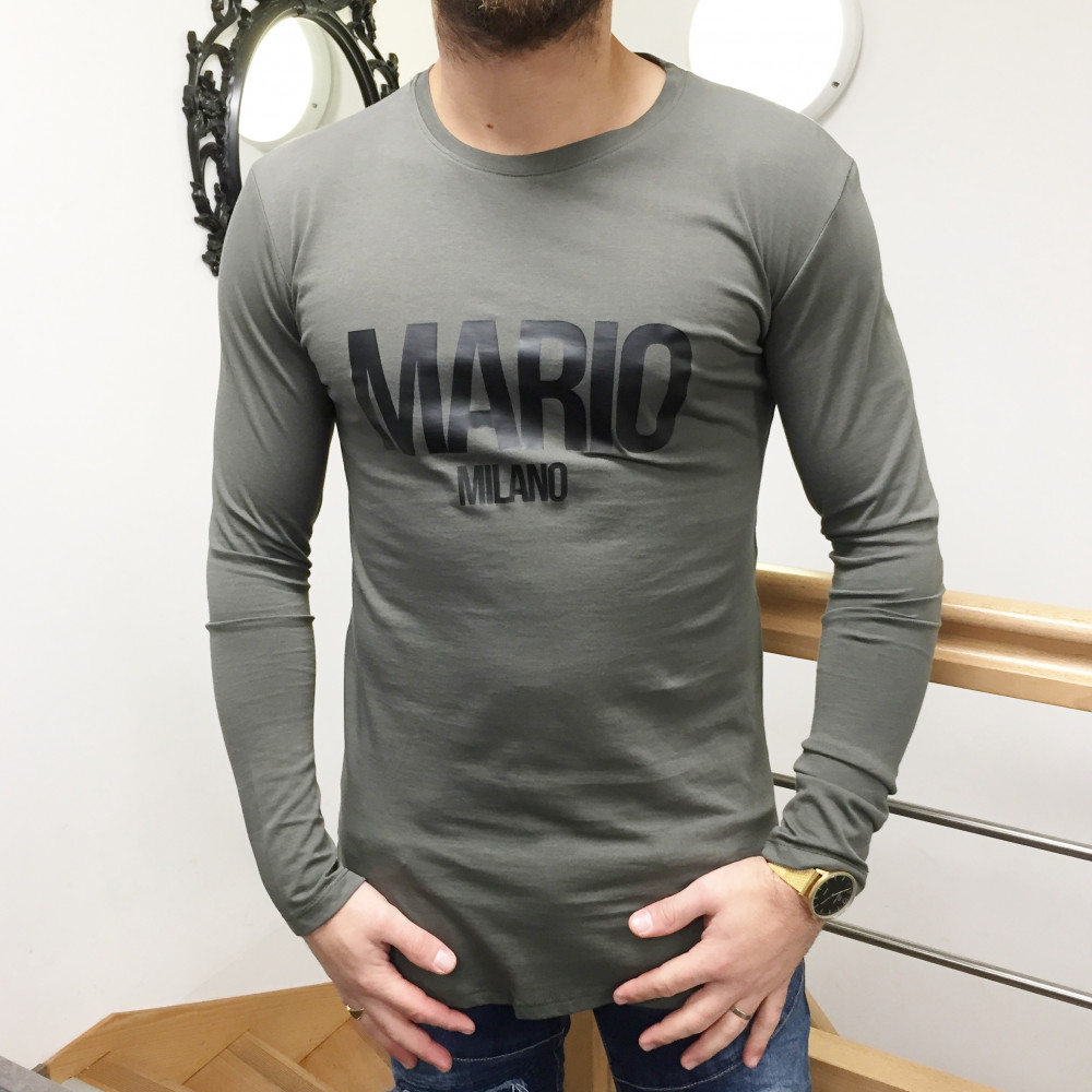 Sweat Mario Milano oversize khaki manches longues