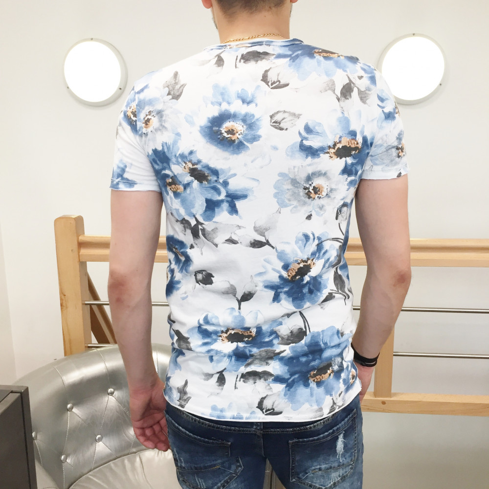 T-shirt homme à fleurs