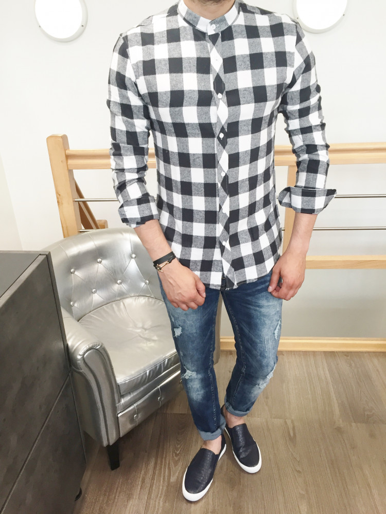 Chemise homme à carreaux