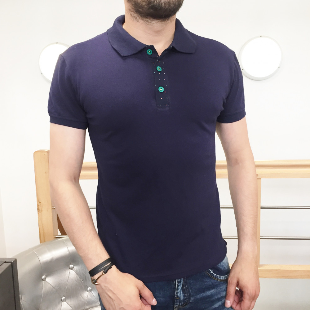 Polo homme bleu marine