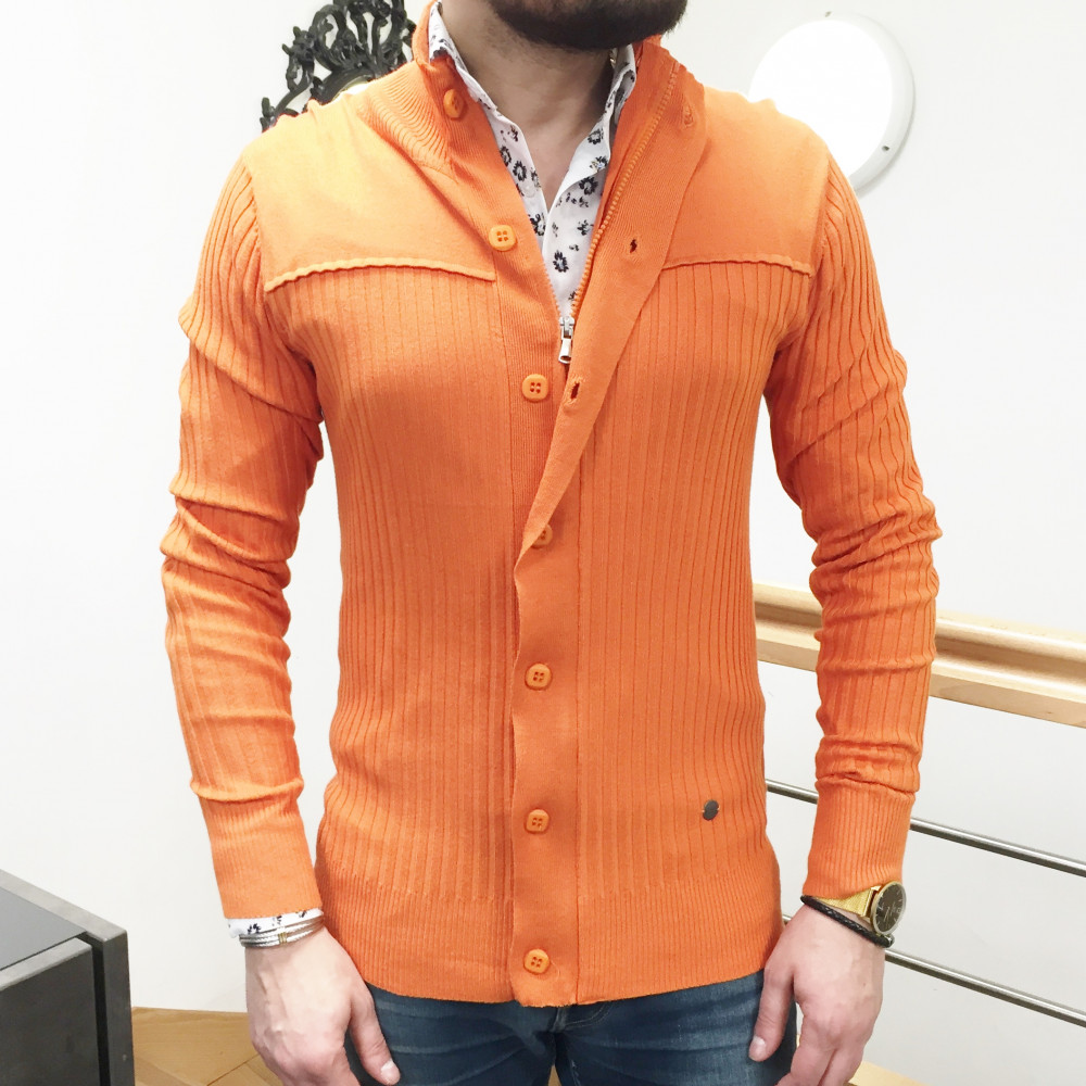 Gilet en fine maille orange