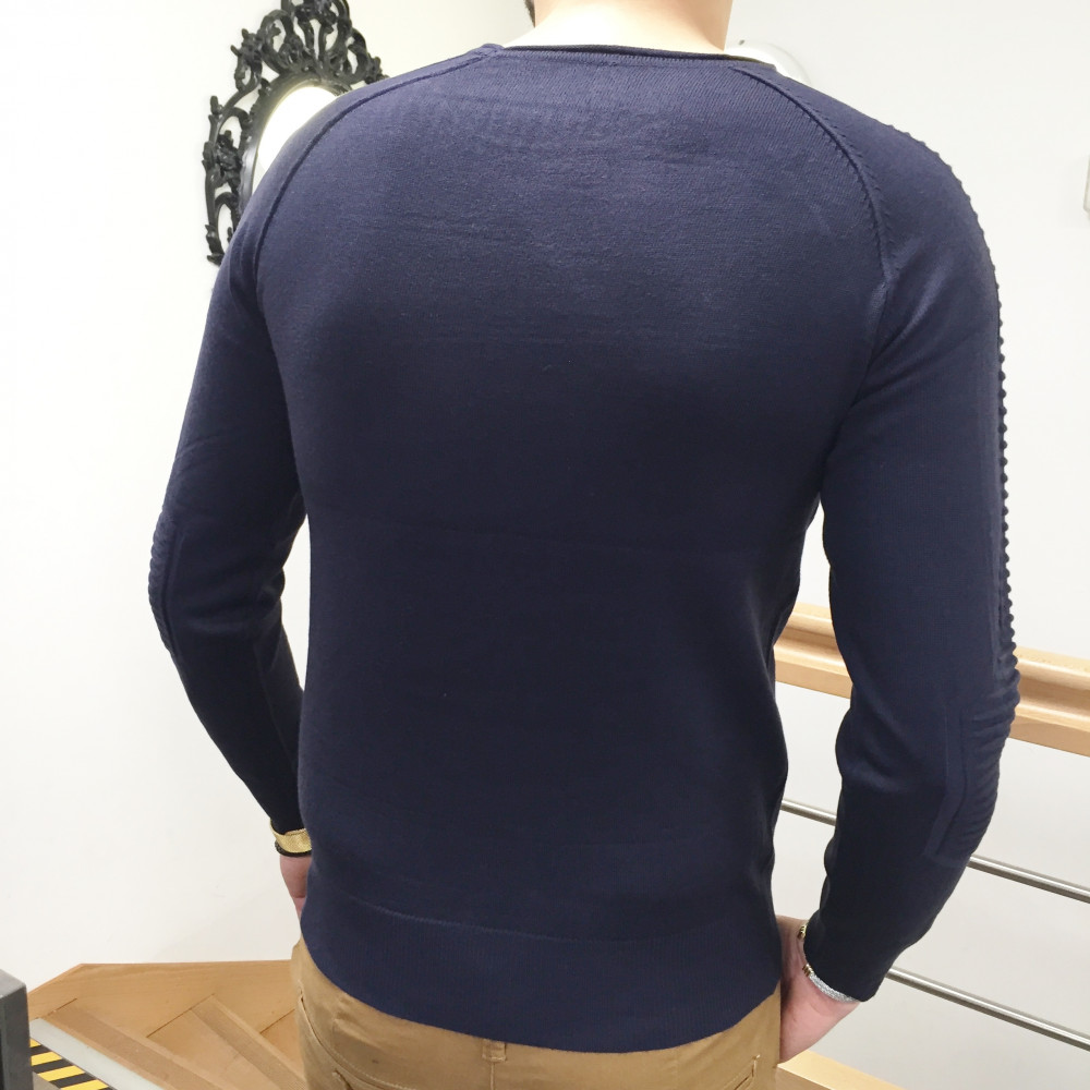 Pull bleu texturé