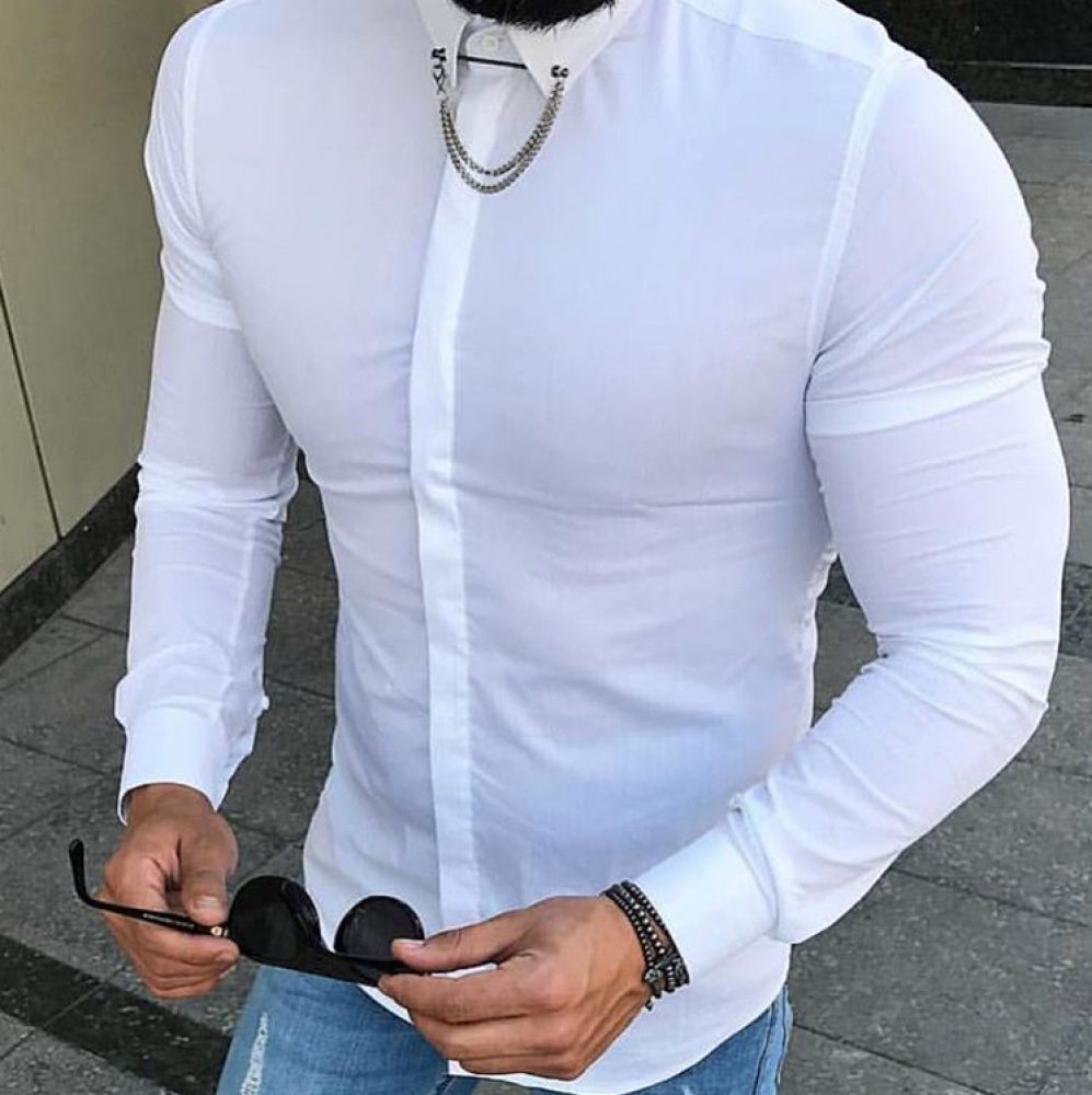 Chemise blanche avec chaine