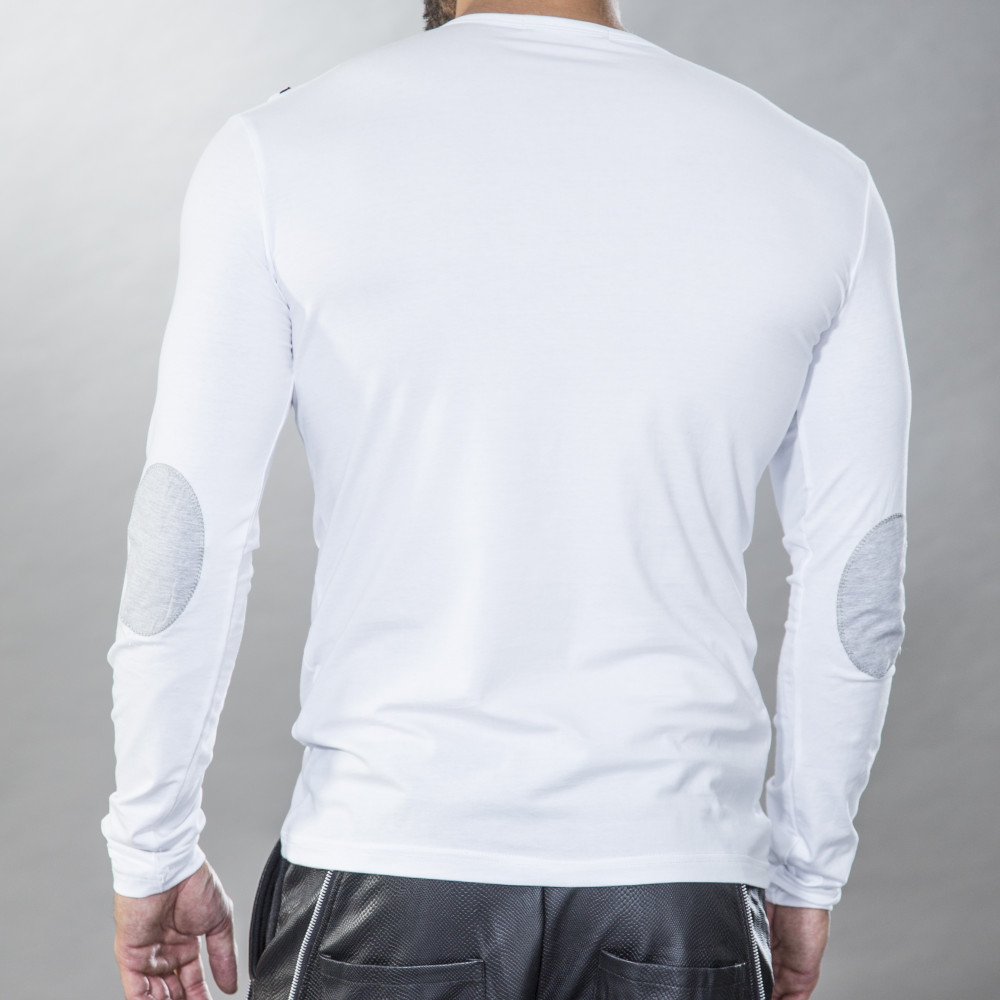 T-shirt homme blanc avec zip