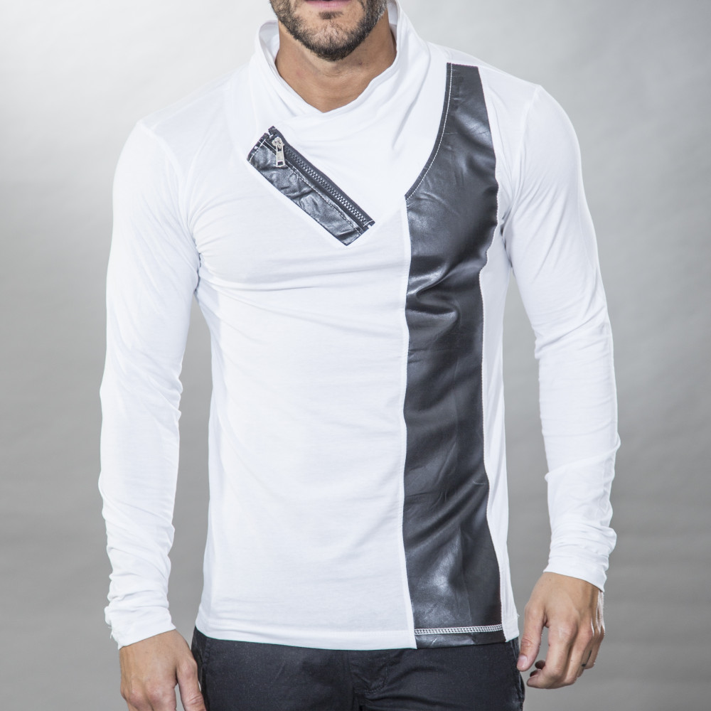 T-shirt homme col zip