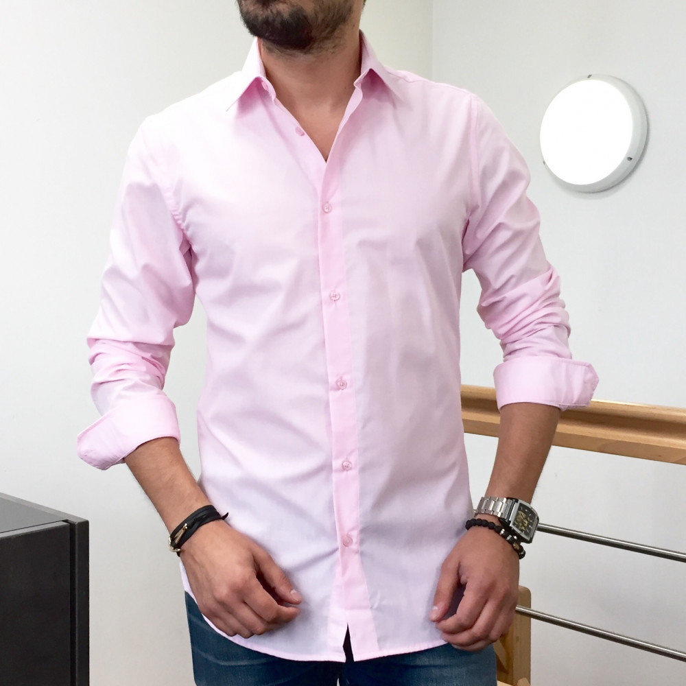 Chemise homme rose