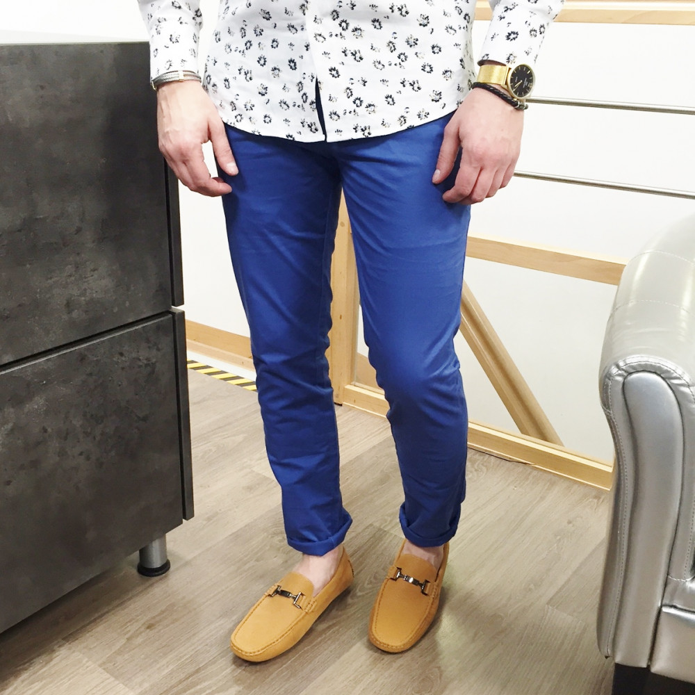 Pantalon bleu électrique homme clearance