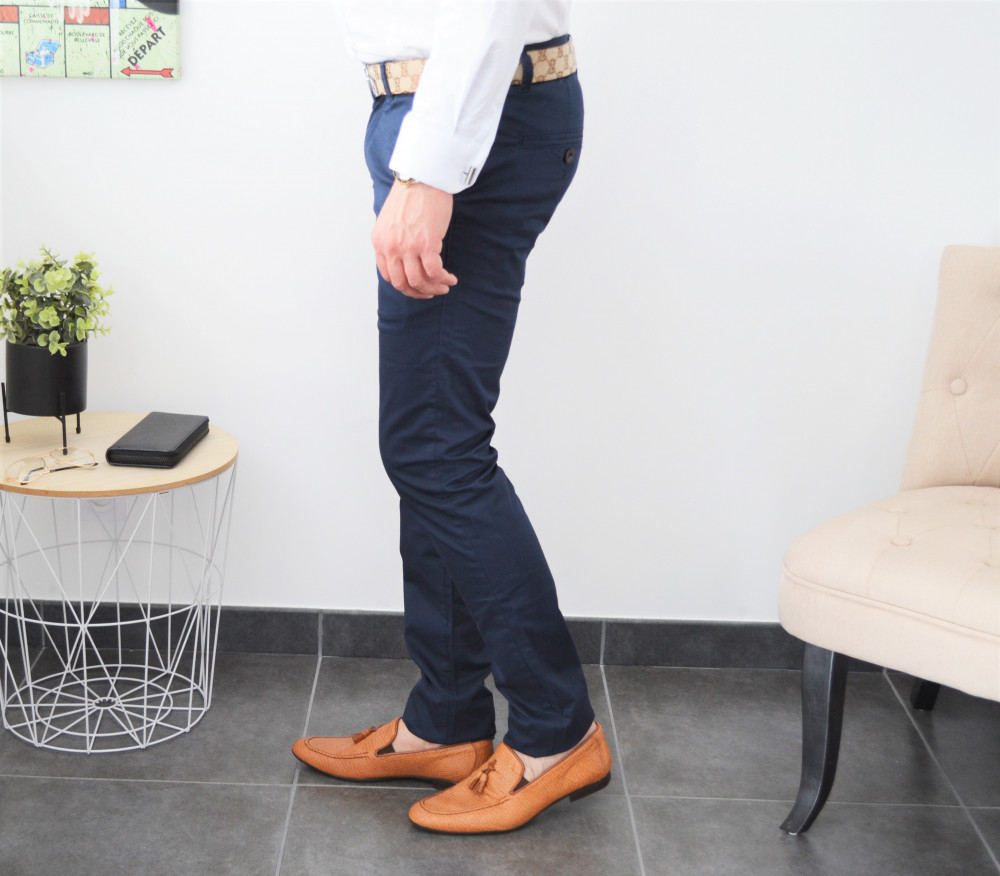 Pantalon chino bleu marine