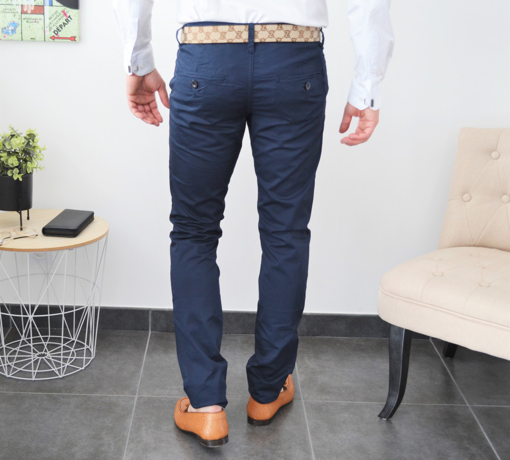 Pantalon chino bleu marine