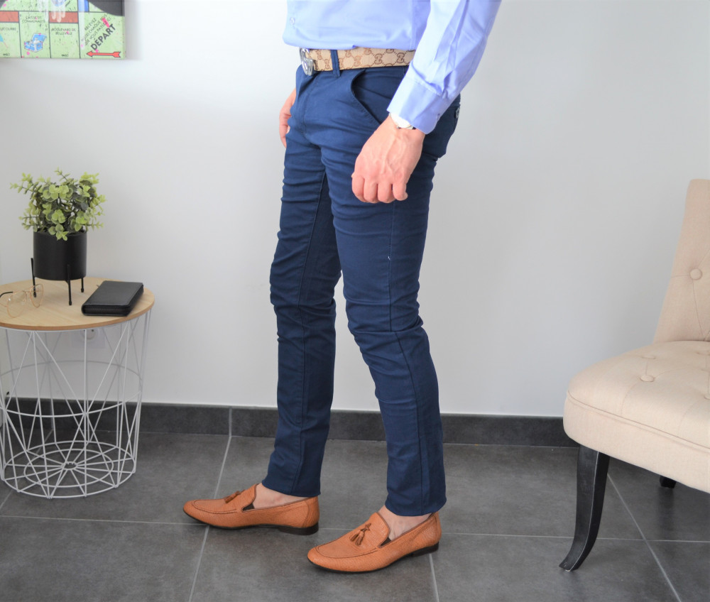 Pantalon chino beu roi slim