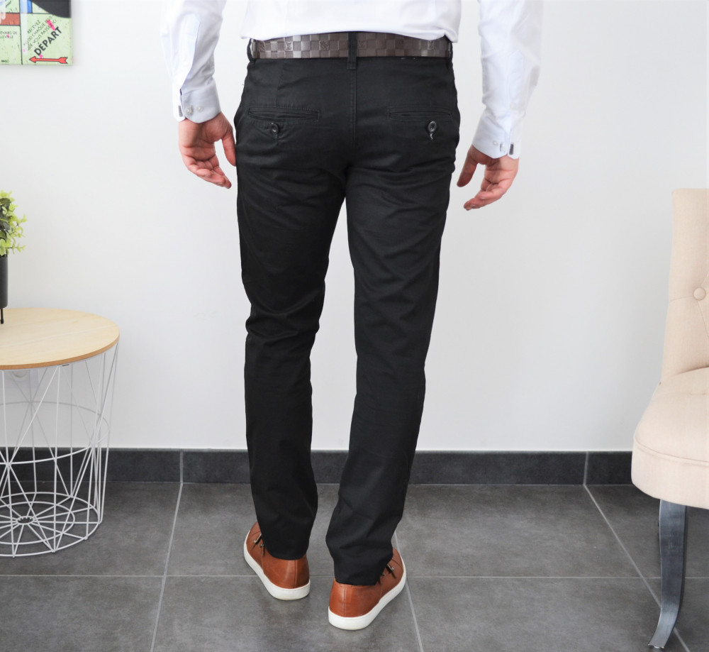 Pantalon chino noir slim