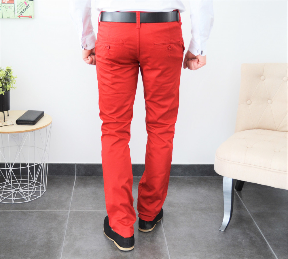 Pantalon chino rouge italien milano