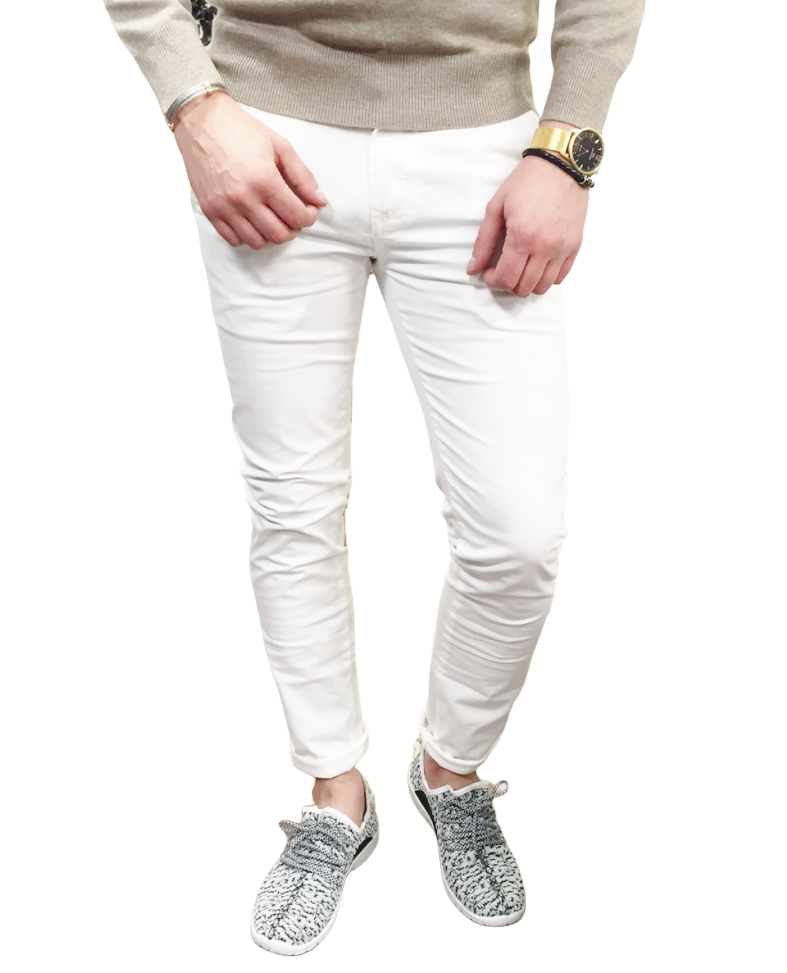 Pantalon chino slim blanc