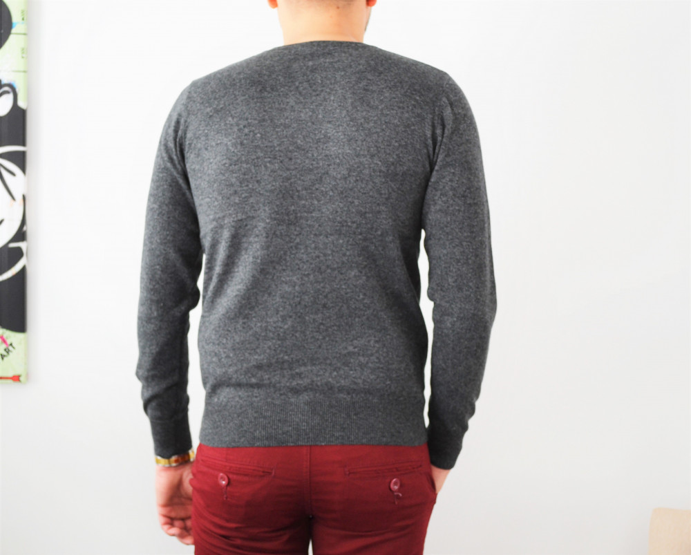 Pull gris anthracite col V