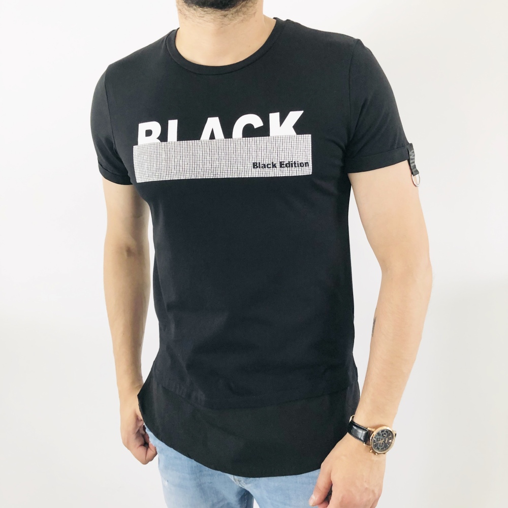 T-shirt homme noir fashion