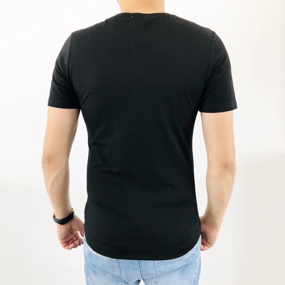 T-shirt homme noir fashion bande