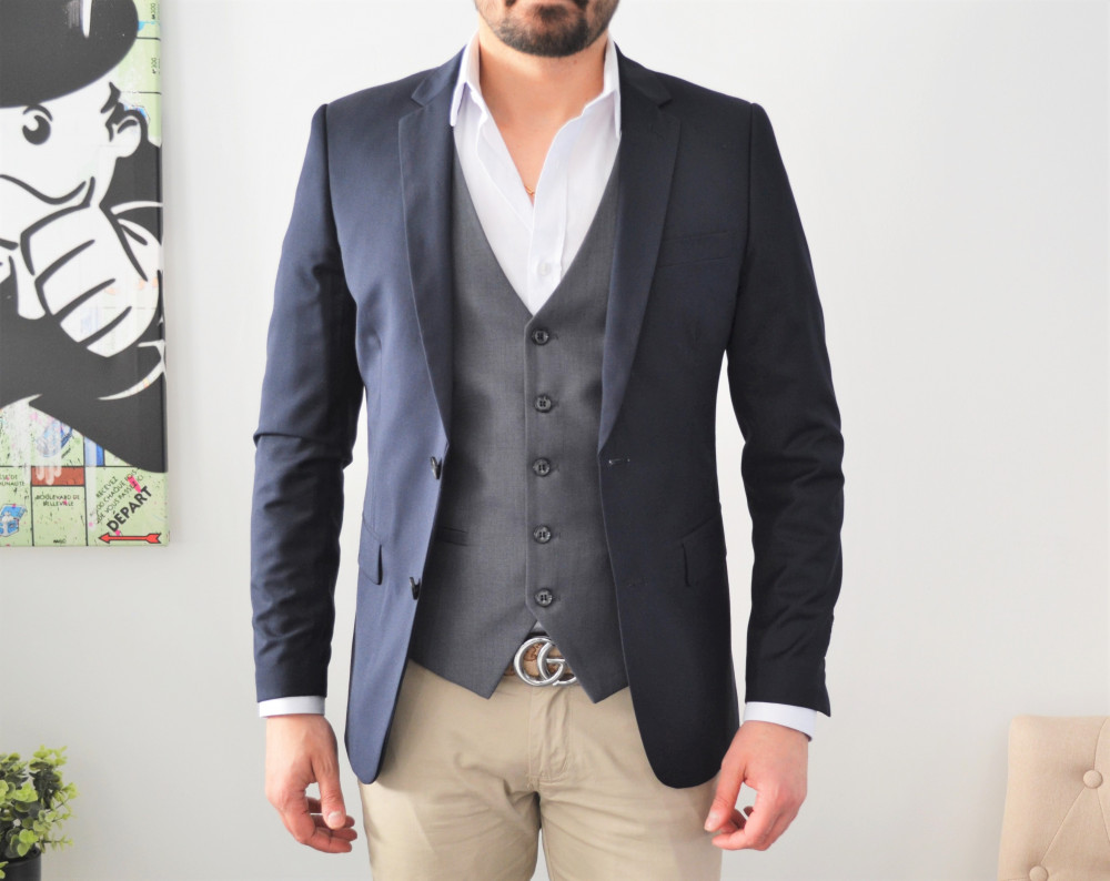 Veste de costume bleu marine slim