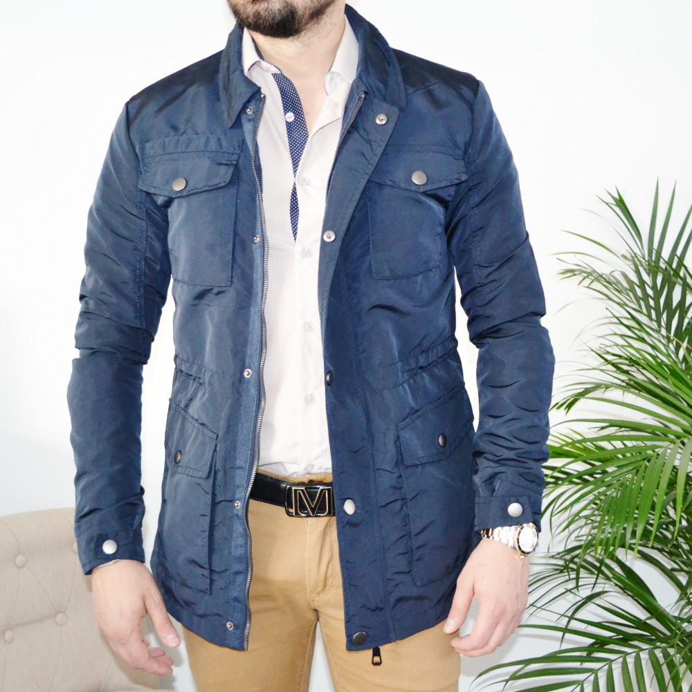 Veste homme bleu slim