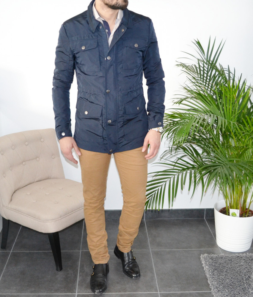 Veste homme bleu slim